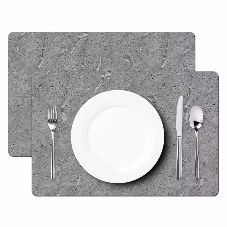 Placemat - 6 stuks - Beton - Patronen - Steen — 2