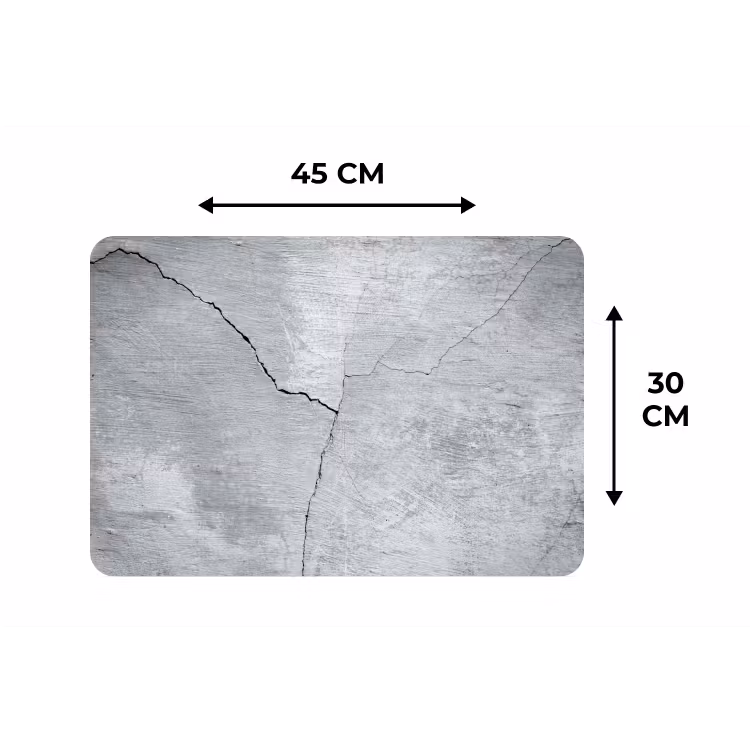 Placemat - 6 stuks - Beton - Scheur - Grijs — 3