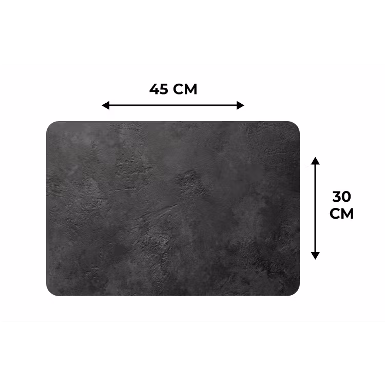 Placemat - 6 stuks - Beton - Structuur - Industrieel - Zwart - Grijs — 3