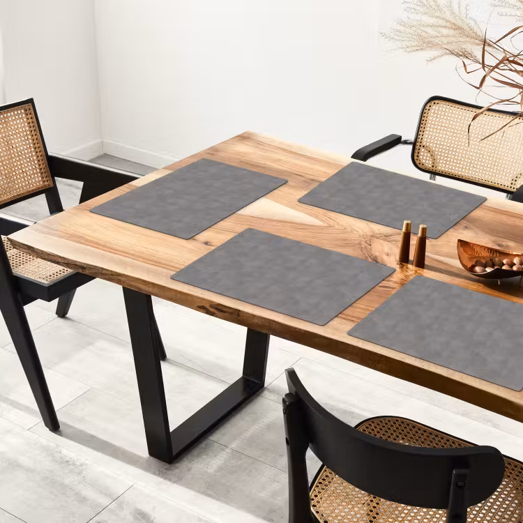 Placemat - 6 stuks - Beton - Structuur - Patroon — 5
