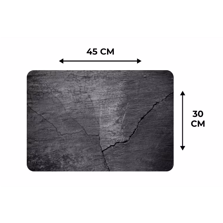 Placemat - 6 stuks - Beton - Zwart - Scheur — 3