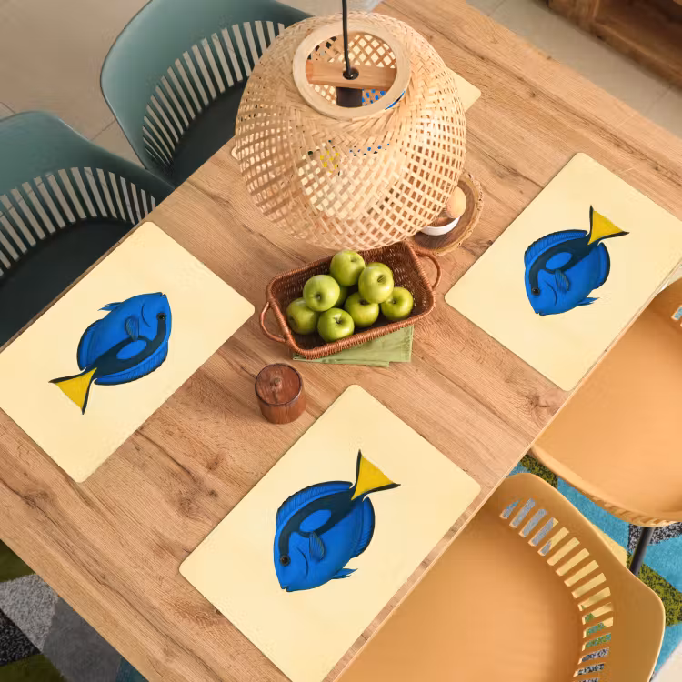 Placemat - 6 stuks - Blauw - Dory - Vis - Staartvin — 6