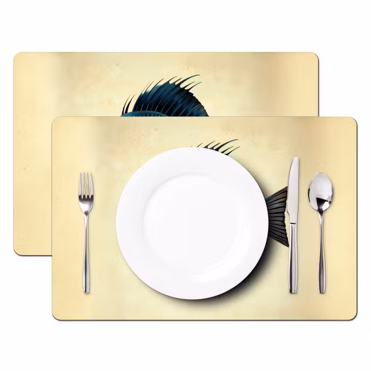 Placemat - 6 stuks - Blauw - Kieuwen - Vis - Illustratie — 2