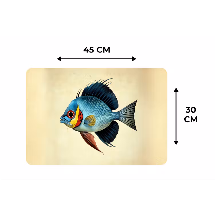 Placemat - 6 stuks - Blauw - Kieuwen - Vis - Illustratie — 3