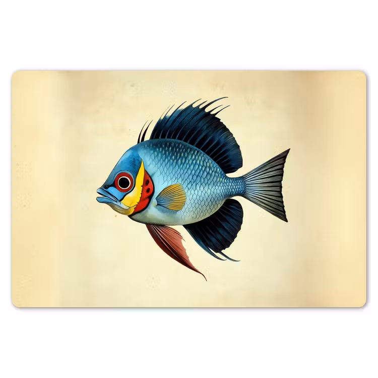 Placemat - 6 stuks - Blauw - Kieuwen - Vis - Illustratie — 7