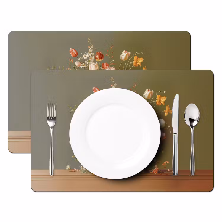 Placemat - 6 stuks - Bloem - Quote - Vintage - Art — 2