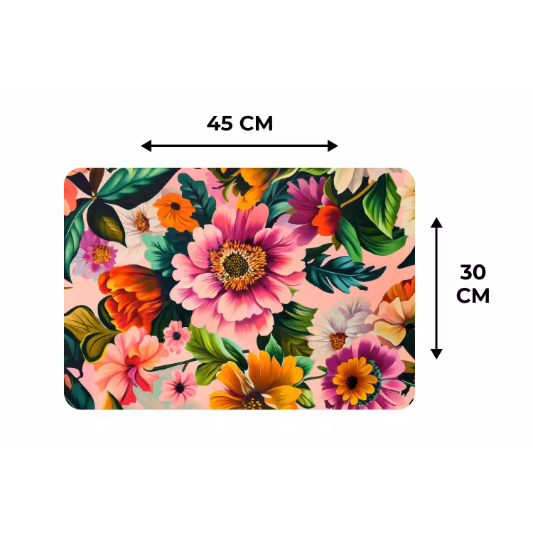Placemat - 6 stuks - Bloemen - Kleurrijk - Roze — 3