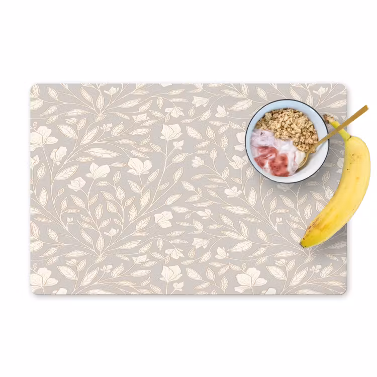 Placemat - 6 stuks - Bloemen - Steel - Blaadjes — 1