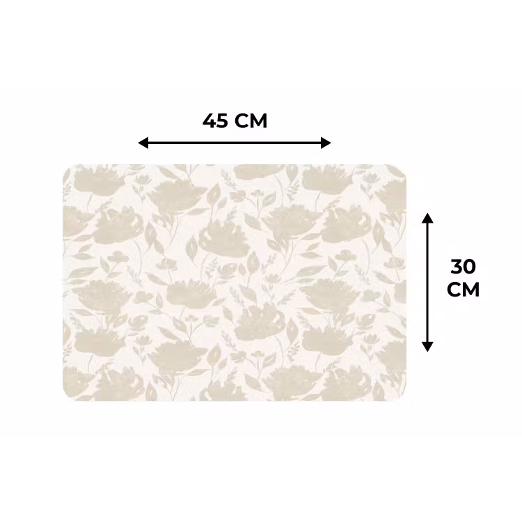 Placemat - 6 stuks - Bloemenpatroon - Silhouet - Wit — 3
