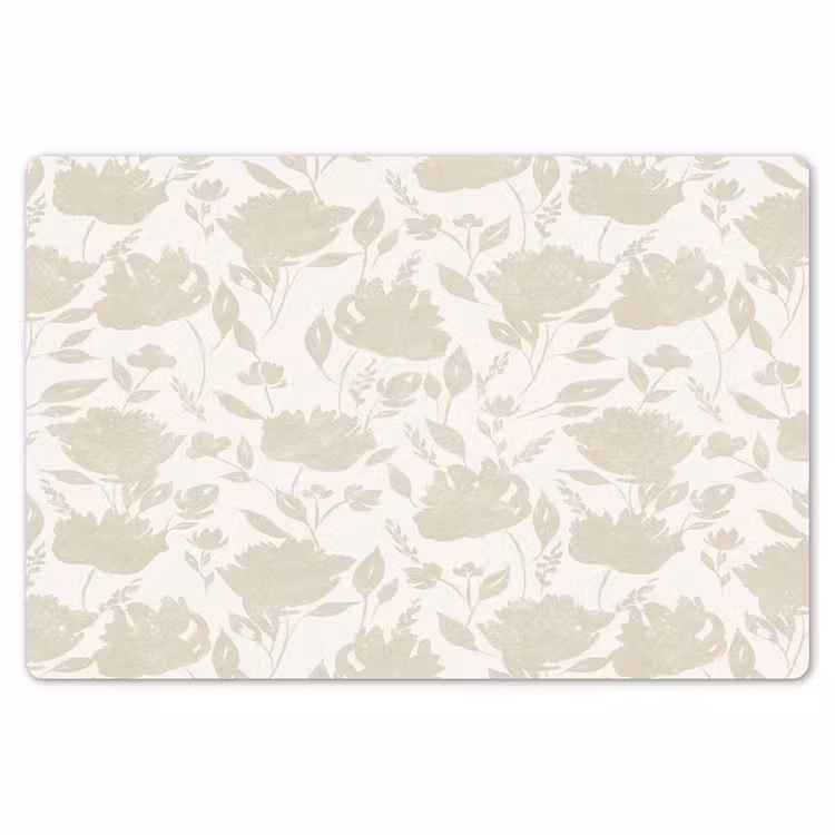 Placemat - 6 stuks - Bloemenpatroon - Silhouet - Wit — 7