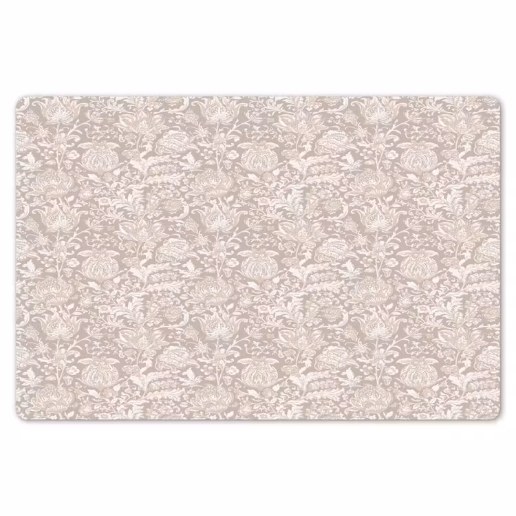 Placemat - 6 stuks - Bloemenprint - Grijs - Crème — 7