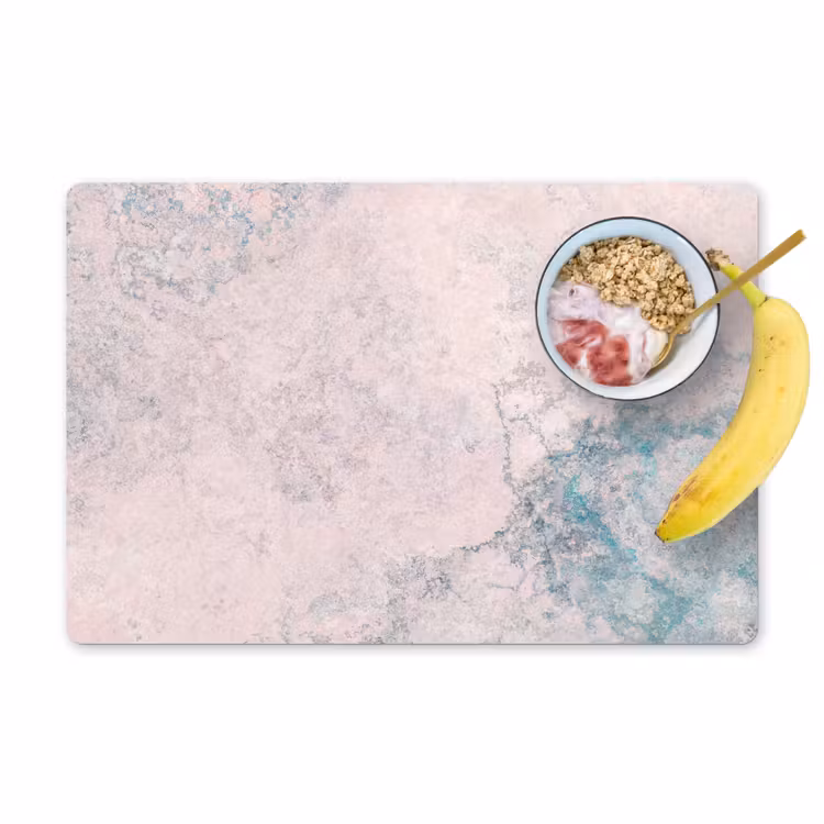 Placemat - 6 stuks - Cement - Beton - Retro - Industrieel - Wit - Blauw — 1