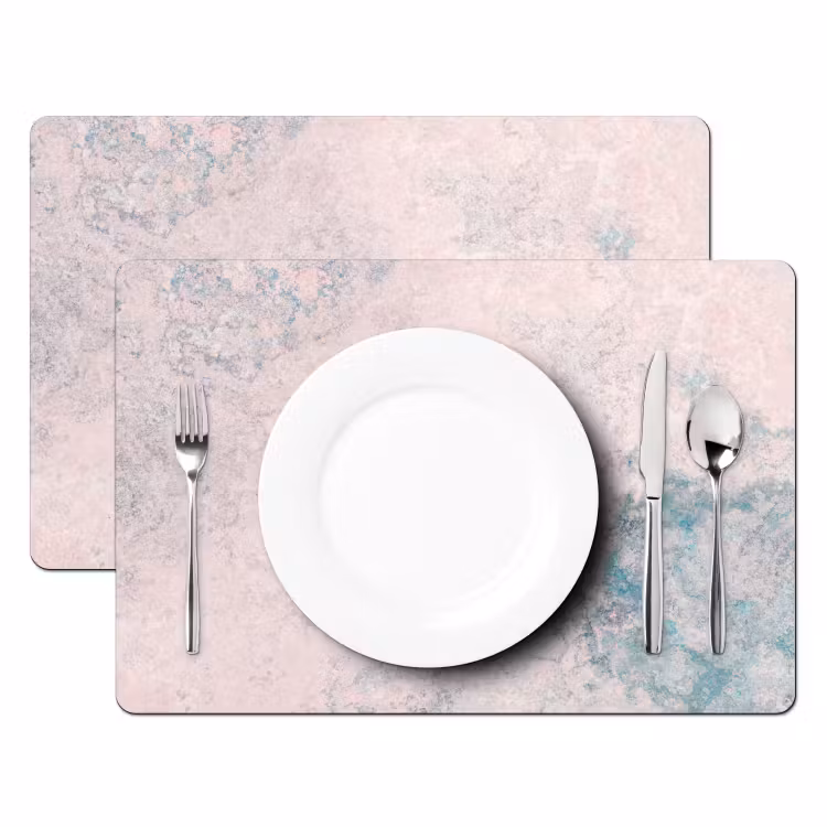 Placemat - 6 stuks - Cement - Beton - Retro - Industrieel - Wit - Blauw — 2
