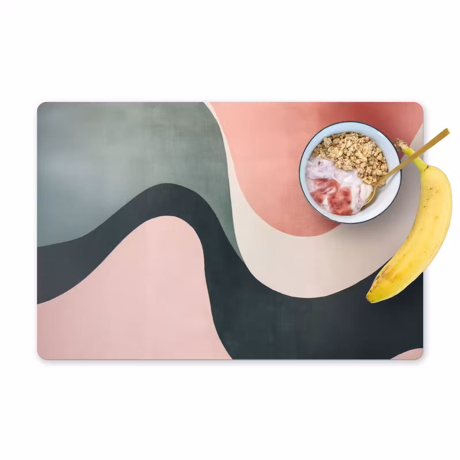 Placemat - 6 stuks - Abstract - Golven - Sierlijk - Roze — 1