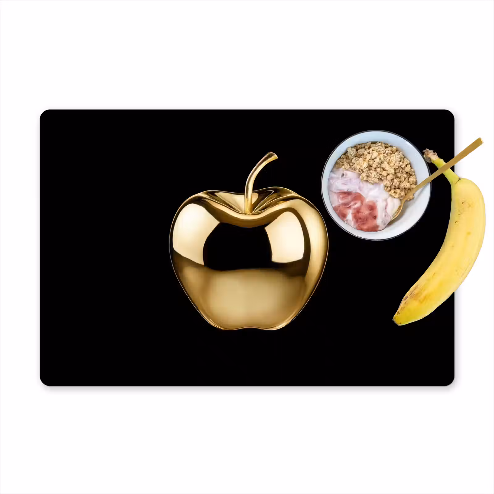 Placemat - 6 stuks - Appel - Goud - Chrome - Zwart — 1