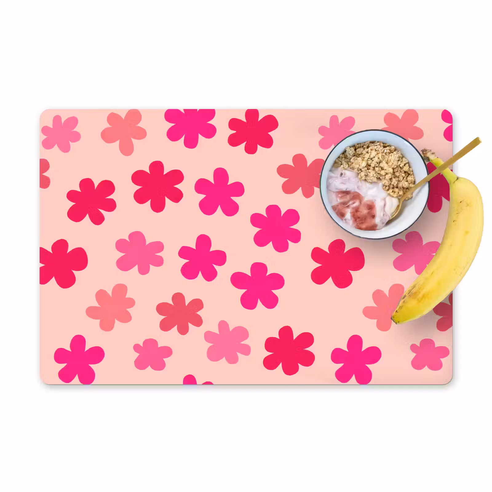 Placemat - 6 stuks - Bloemen - Patroon - Roze — 1