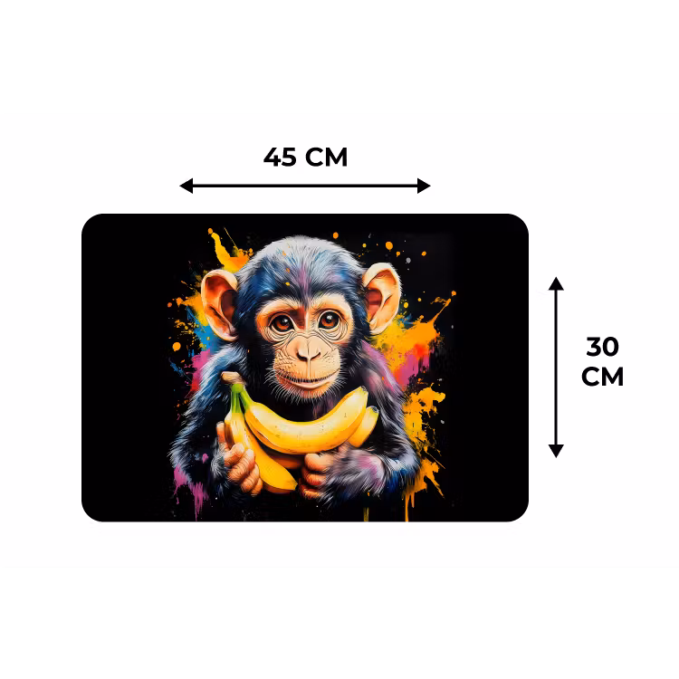 Placemat - 6 stuks - Aap - Graffiti - Kleurrijk - Bananen - Modern — 3