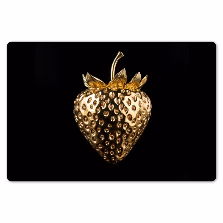 Placemat - 6 stuks - Aardbei - Goud - Zwart - Chrome — 7