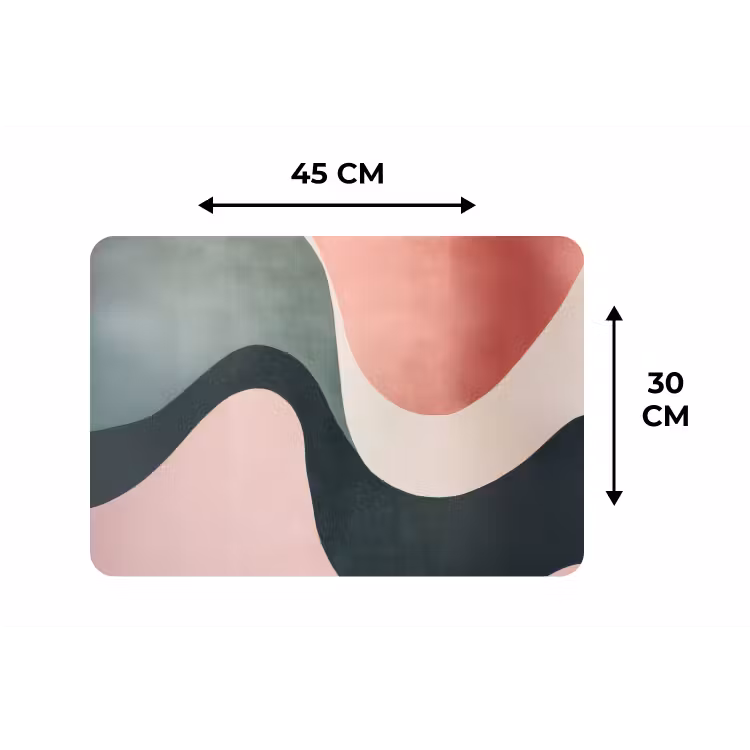 Placemat - 6 stuks - Abstract - Golven - Sierlijk - Roze — 3