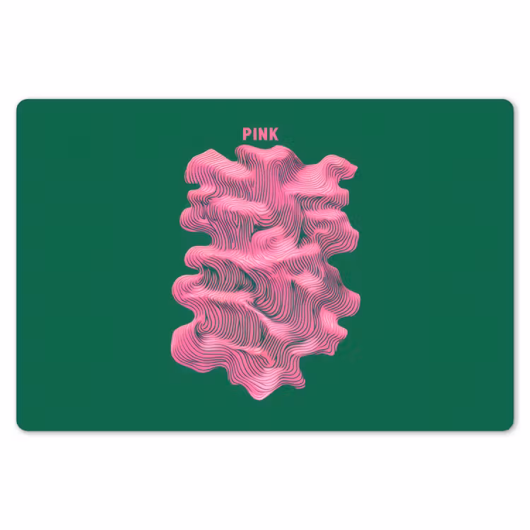 Placemat - 6 stuks - Abstract - Pink - Lijnen - Groen — 7