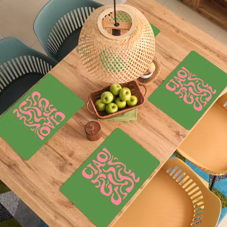 Placemat - 6 stuks - Abstract - Roze - Ciao - Vormen — 6