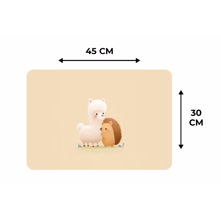 Placemat - 6 stuks - Alpaca - Egel - Bruin - Knuffelen — 3