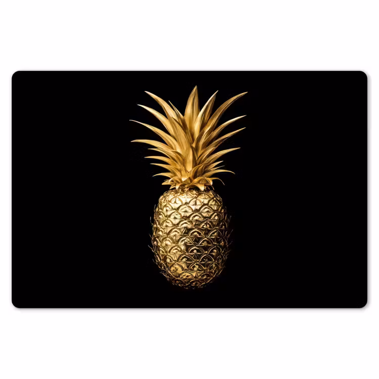 Placemat - 6 stuks - Ananas - Zwart - Goud - Luxe — 7