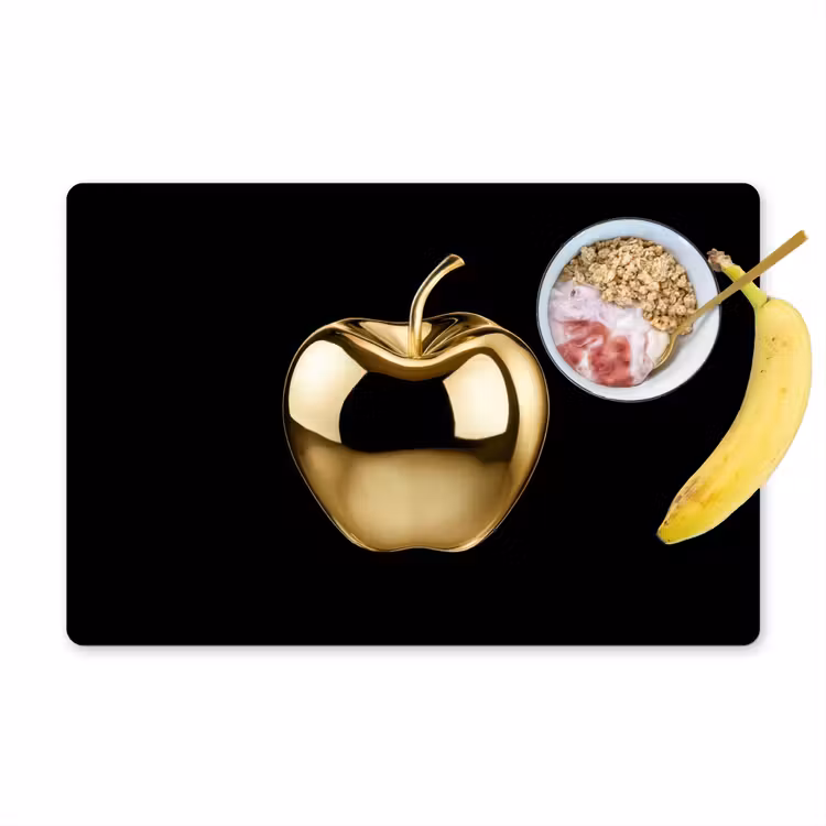 Placemat - 6 stuks - Appel - Goud - Chrome - Zwart — 1
