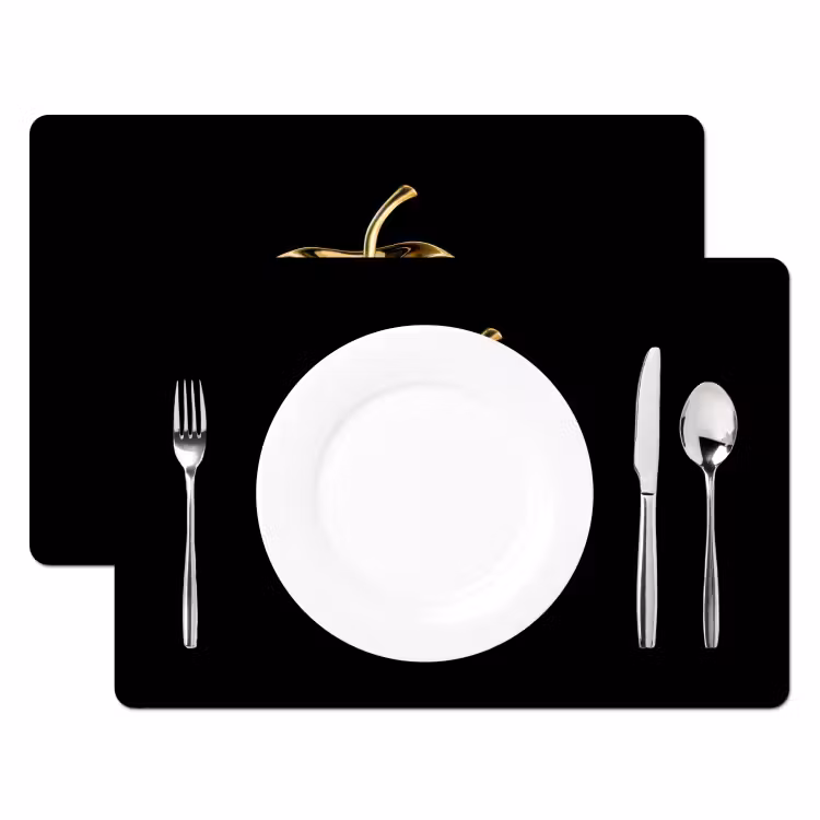 Placemat - 6 stuks - Appel - Goud - Chrome - Zwart — 2