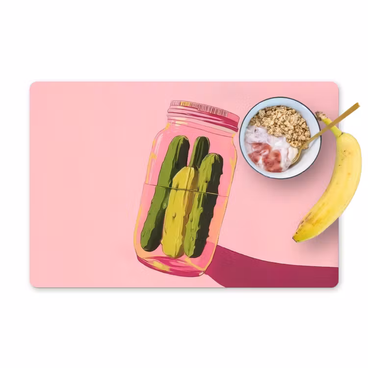 Placemat - 6 stuks - Augurken - Pot - Schaduw - Roze — 1