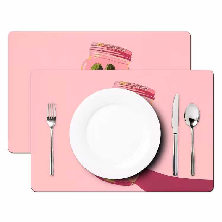 Placemat - 6 stuks - Augurken - Pot - Schaduw - Roze — 2