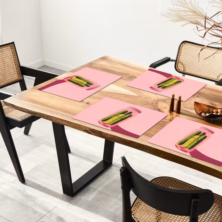 Placemat - 6 stuks - Augurken - Pot - Schaduw - Roze — 5