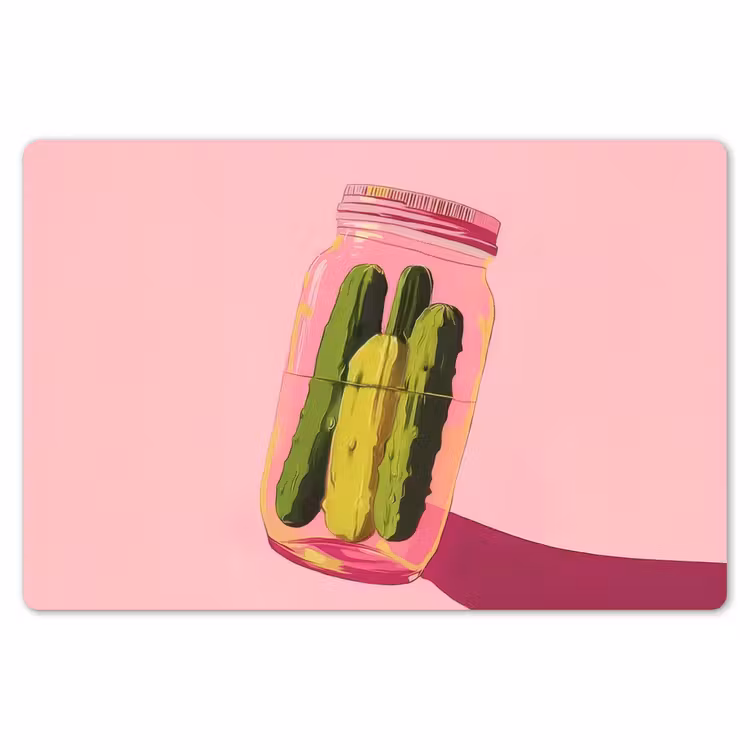 Placemat - 6 stuks - Augurken - Pot - Schaduw - Roze — 7