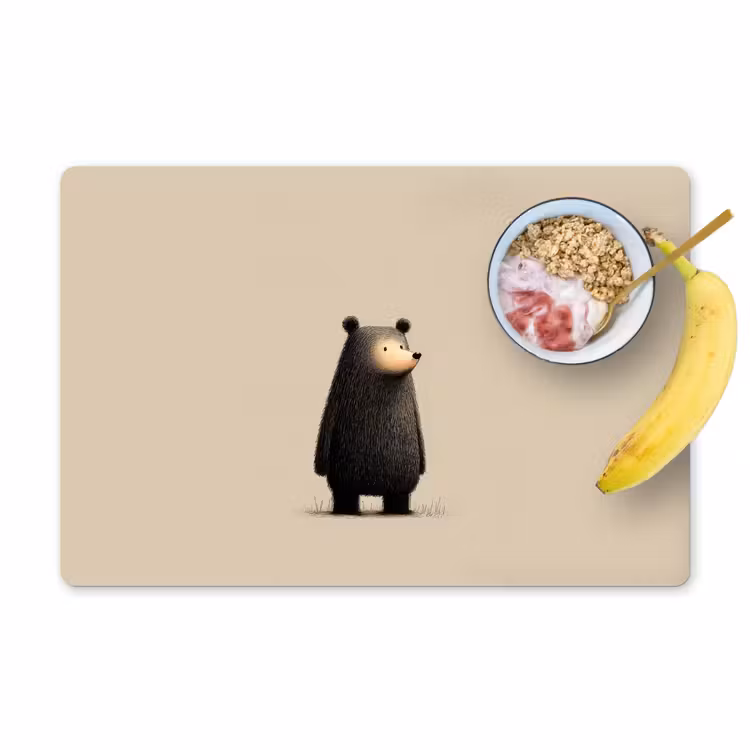 Placemat - 6 stuks - Beer - Donkerbruin - Minimalistisch — 1