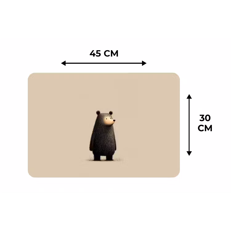 Placemat - 6 stuks - Beer - Donkerbruin - Minimalistisch — 3