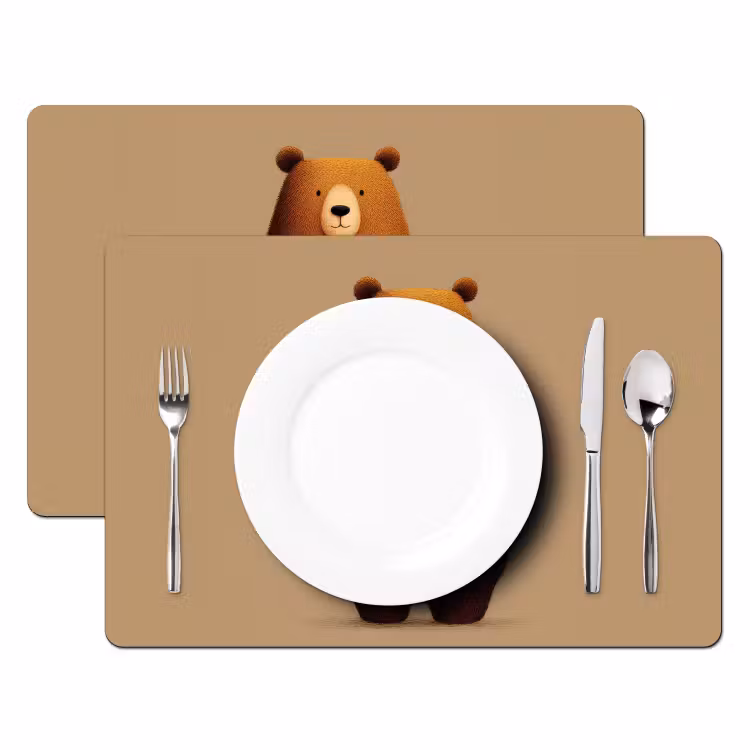 Placemat - 6 stuks - Beer - Minimalistisch - Bruin — 2