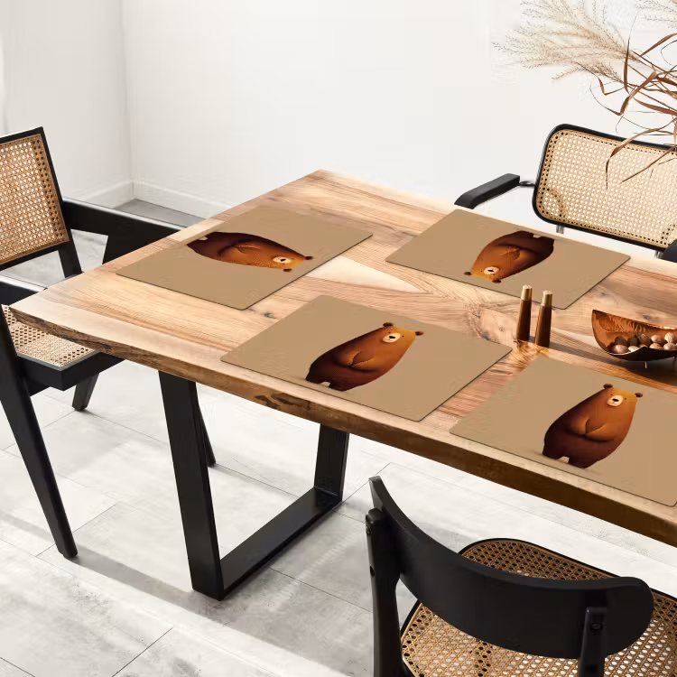 Placemat - 6 stuks - Beer - Minimalistisch - Bruin — 5