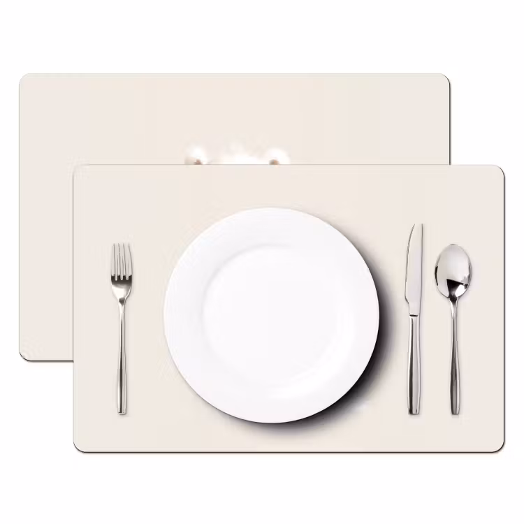 Placemat - 6 stuks - Beertje - Sneeuwvlokje - Wit - Pluizig — 2