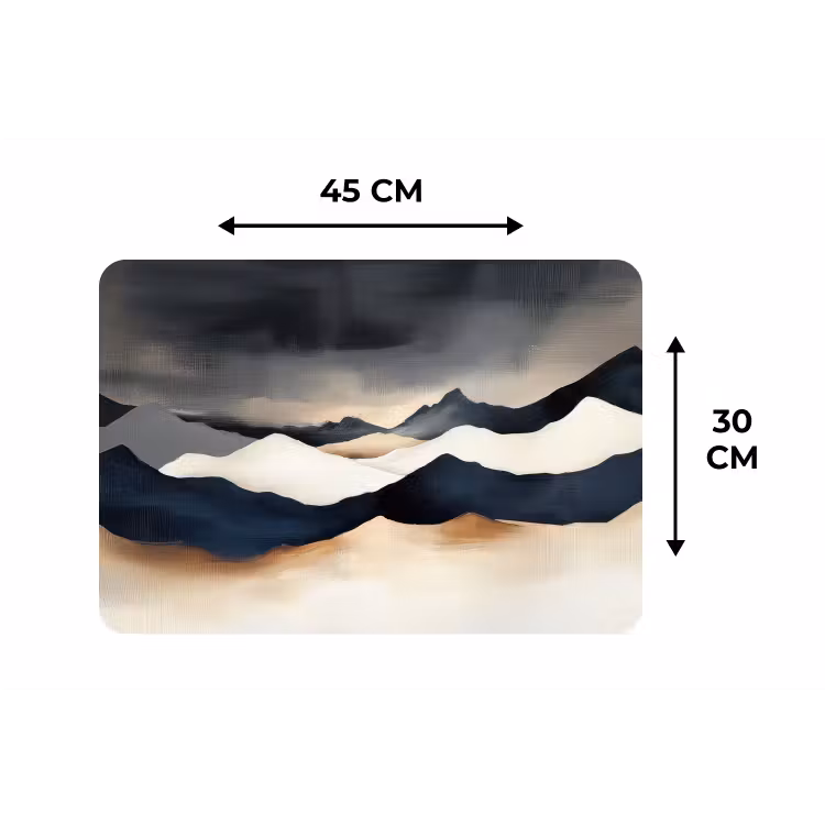Placemat - 6 stuks - Bergen - Donkerblauw - Landschap — 3