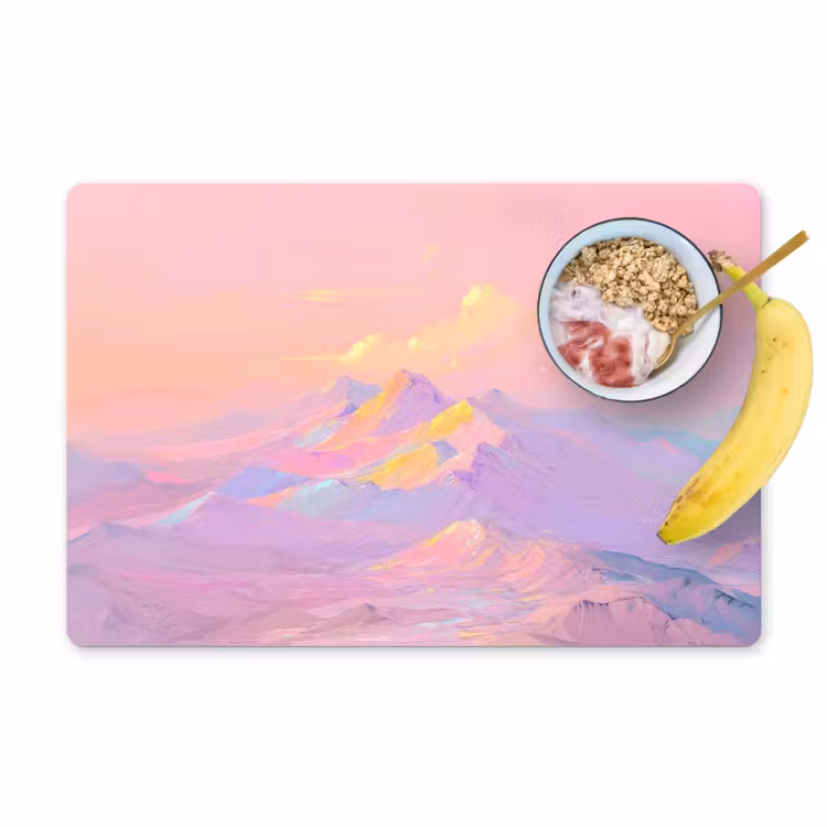 Placemat - 6 stuks - Bergtoppen - Wolken - Dromerig — 1