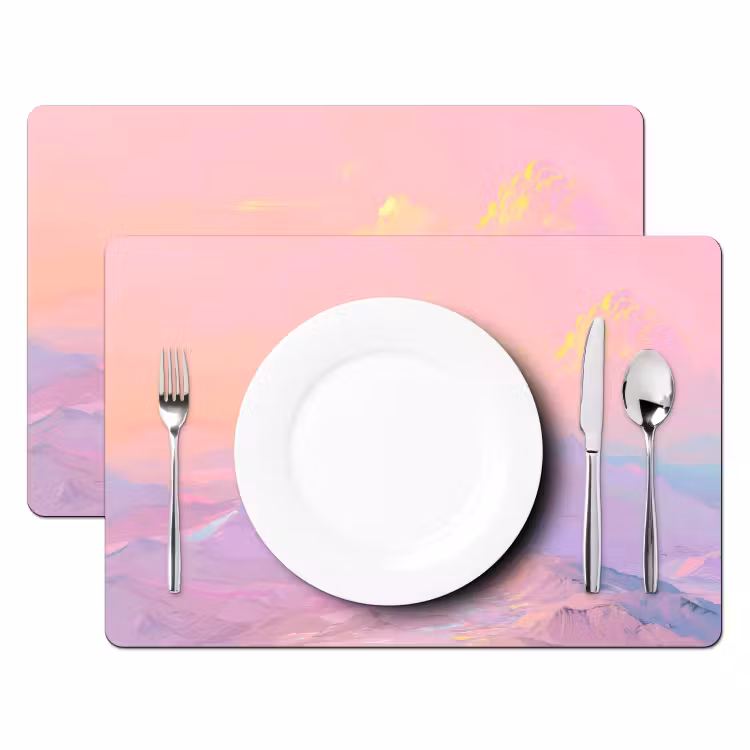 Placemat - 6 stuks - Bergtoppen - Wolken - Dromerig — 2