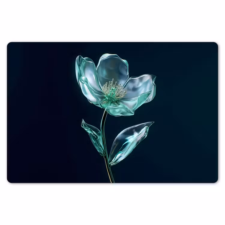 Placemat - 6 stuks - Bladeren - Bloem - Glazen - Donkerblauw — 7