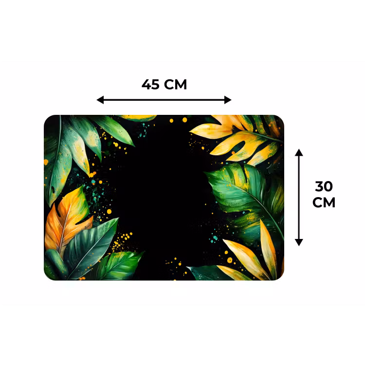 Placemat - 6 stuks - Bladeren - Groen - Geel - Verf - Jungle — 3