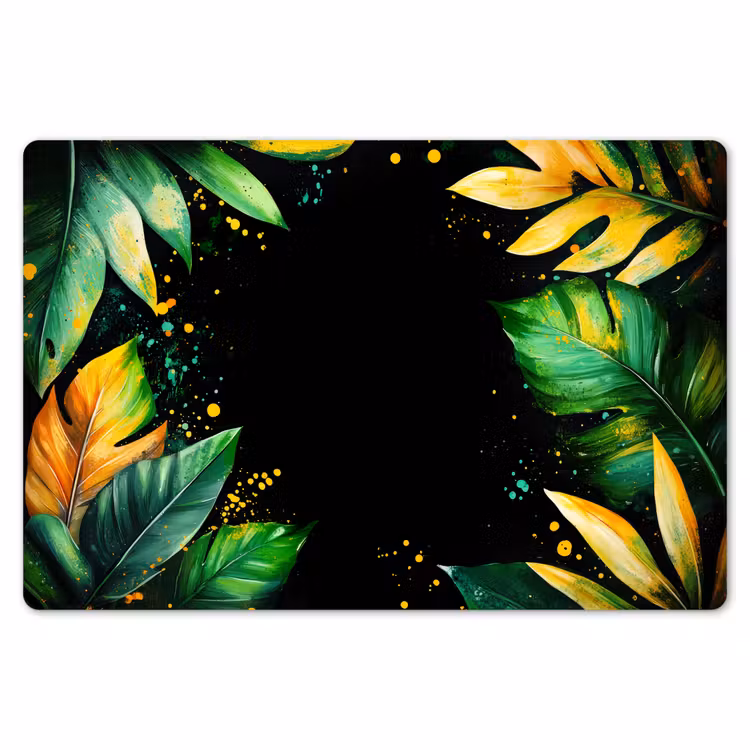 Placemat - 6 stuks - Bladeren - Groen - Geel - Verf - Jungle — 7