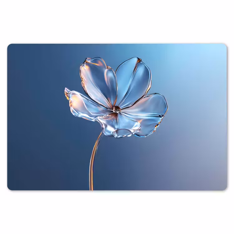 Placemat - 6 stuks - Blauw - Bloem - Glazen - Sierlijk — 7