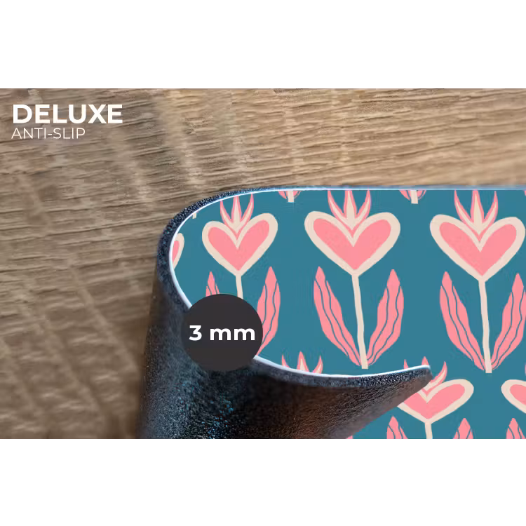 Placemat - 6 stuks - Blauw - Retro - Patroon - Hartjes — 4