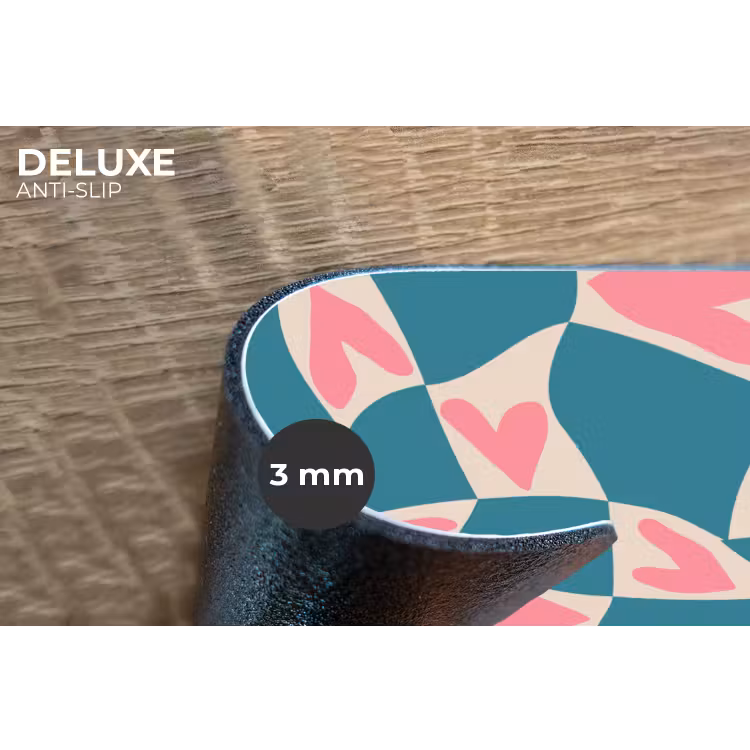 Placemat - 6 stuks - Blauw - Vlakken - Patroon - Hartjes — 4