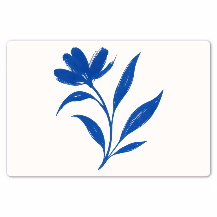Placemat - 6 stuks - Bloem - Blaadjes - Minimalistisch - Blauw — 7