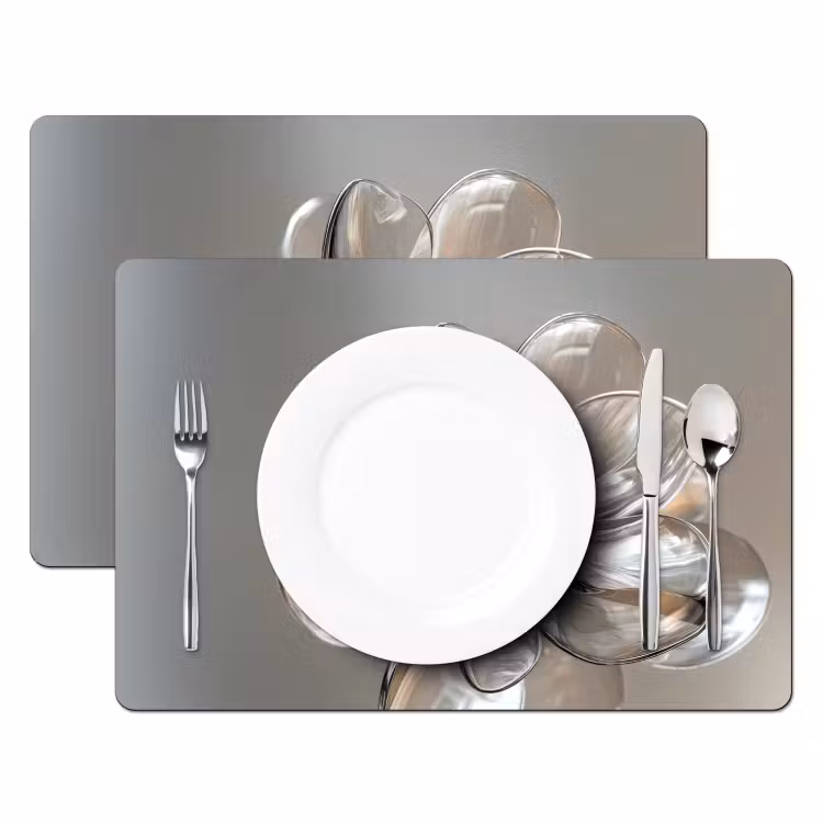Placemat - 6 stuks - Bloem - Glazen - Doorzichtig — 2