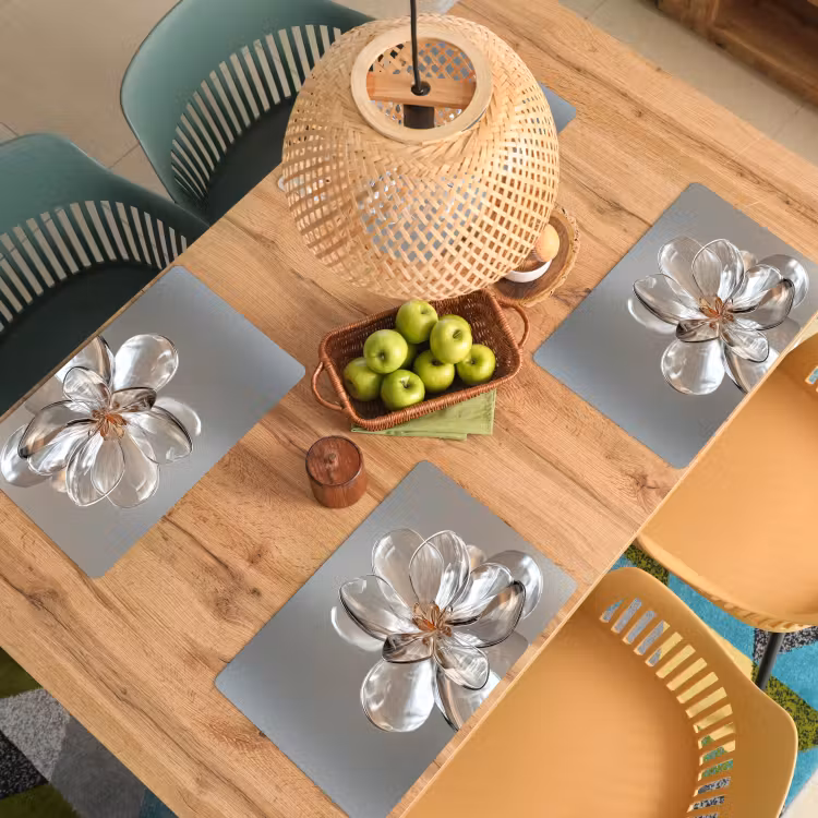 Placemat - 6 stuks - Bloem - Glazen - Doorzichtig — 6